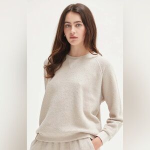 NWOT Asher Los Angeles Camille Boucle Sweatshirt in Stone - Medium -$110 MSRP